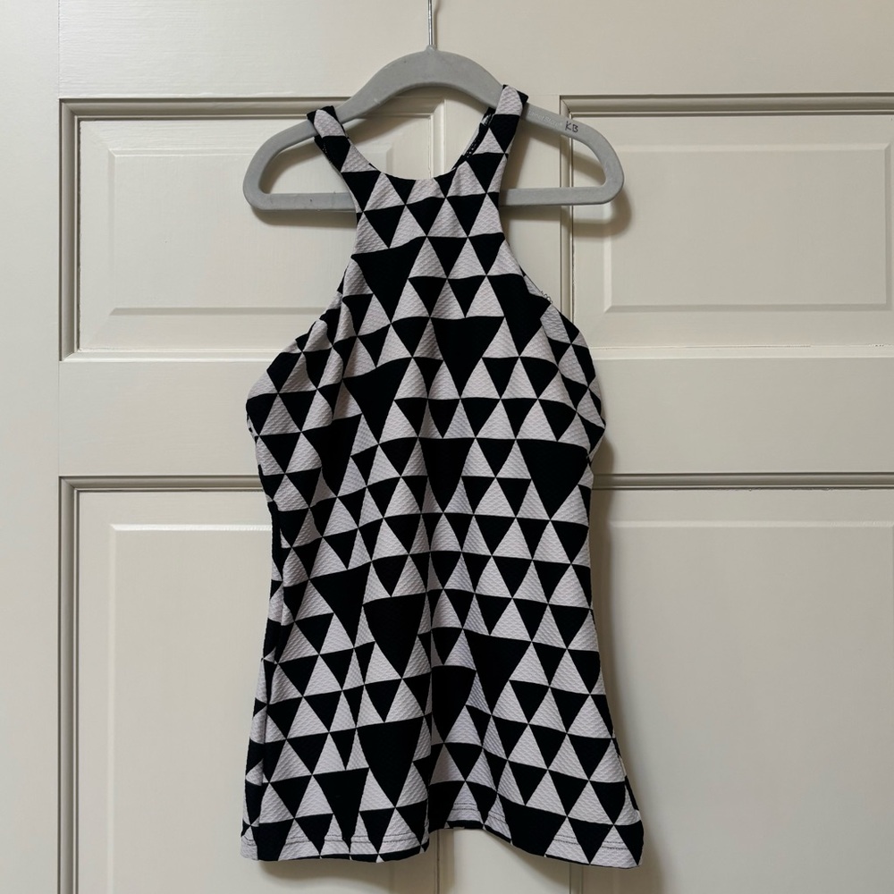Seafolly Australia swim top size 10 black white geometric